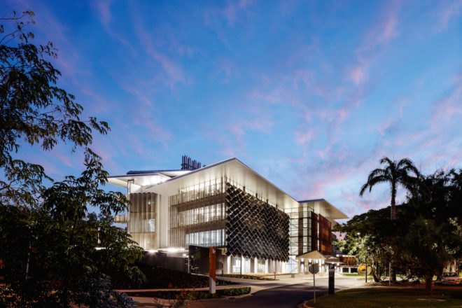 Night view James Cook University The Science Place by HASSELL
