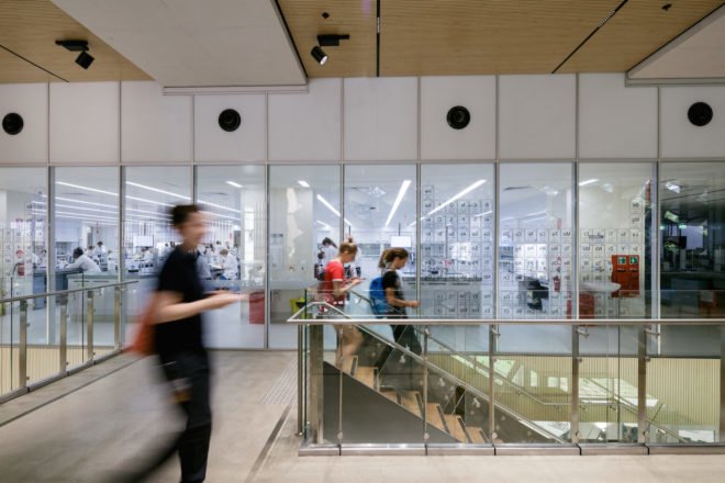 Central stair James Cook University The Science Place by HASSELL