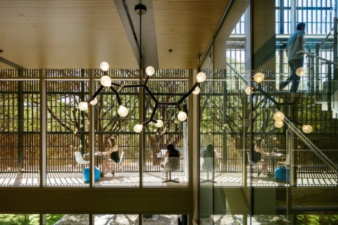 Light-filled atrium James Cook University The Science Place by HASSELL