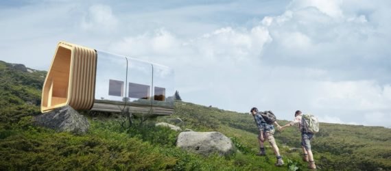 Net Zero Shelter on a grassy hill
