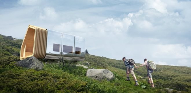 Net Zero Shelter on a grassy hill