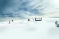 The net zero shelter in the snow