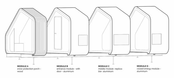 Layout of the Luiso Architects Net Zero Shelter