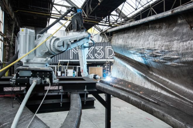 MX3D, MX3D Bridge, Bridge, 3D-printed bridge, 3D-printed, steel, stainless steel, robot