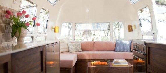 The interior space of the Isla Modern Caravan.