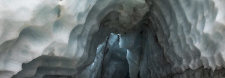 Mark Jenkins kayaks into the underside of a glacier in Alaska’s Wrangell-St. Elias National Park