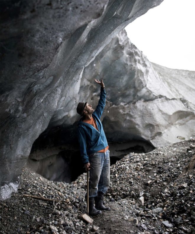 Mark Jenkins explores a glacier in Alaska’s Wrangell-St. Elias National Park