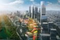 Qianhai Mawan Mile by HASSELL, Qianhai Mawan Mile, Qianhai business district Shenzhen, elevated park Shenzhen, Shenzhen High Line, boulevard in the sky, skydeck architecture,