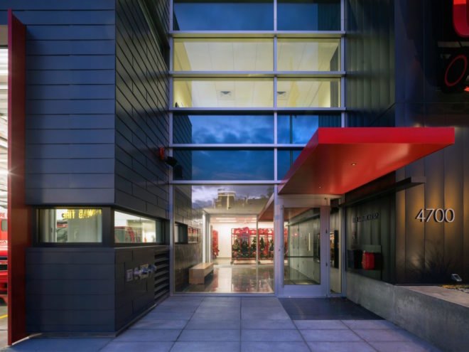 Entrance to the building