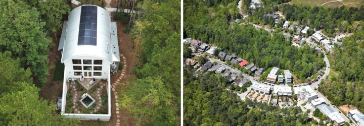 Green house, green community, sustainable community, houses, housing development