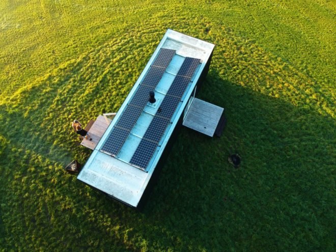 Roof, solar panels, solar power, cabin