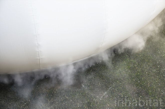 Close up image of the air coming through the bottom of the dome's exterior.