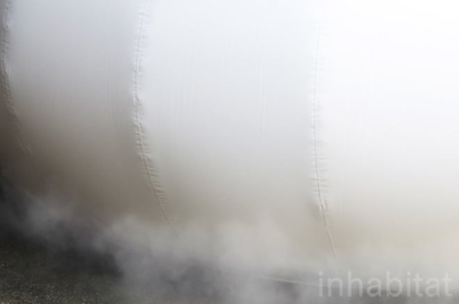 Close up image of the air coming out of the bottom of the dome.