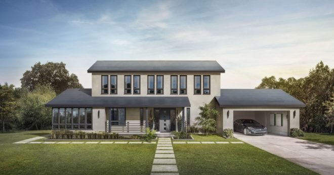 Tesla, Solar Roof, Tesla Solar Roof, smooth glass tiles, house, roof
