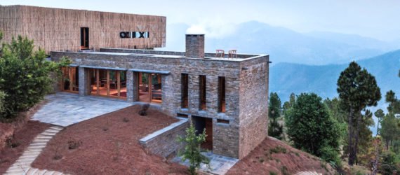 The Kumaon by Zowa Architects, The Kumaon in Uttarakhand, The Kumaon in India, The Kumaon hotel, Indian Himalayas rustic hotel, bamboo clad concrete buildings, bamboo clad hotels, rainwater harvesting hotel