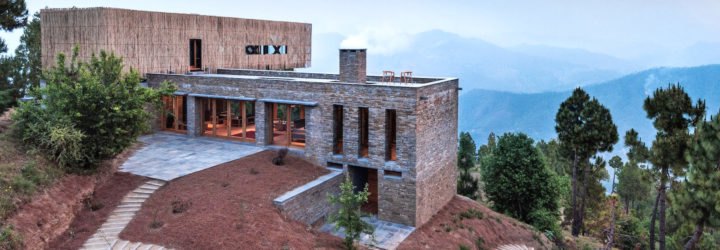 The Kumaon by Zowa Architects, The Kumaon in Uttarakhand, The Kumaon in India, The Kumaon hotel, Indian Himalayas rustic hotel, bamboo clad concrete buildings, bamboo clad hotels, rainwater harvesting hotel