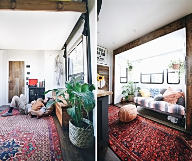Interior living space with persian rugs
