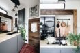 open kitchen with front door