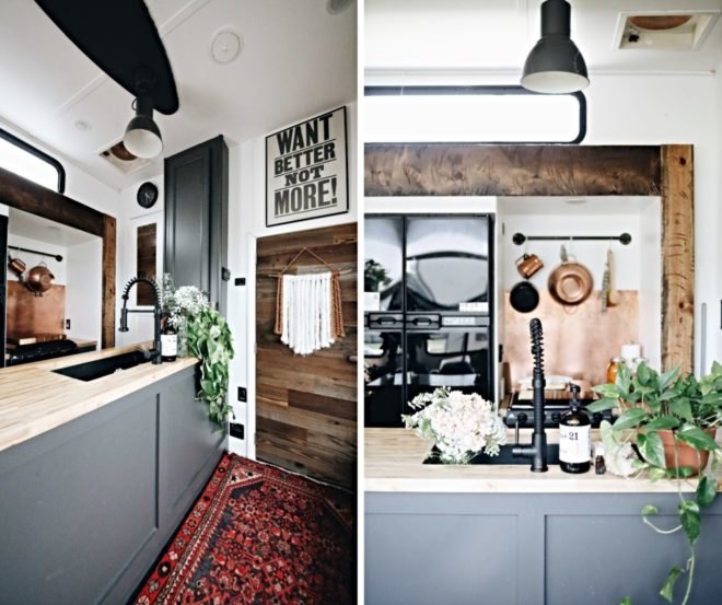 open kitchen with front door