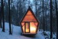 Trailer by Invisible Studio, Invisible Studio same section milling, low cost timber cabin, low cost self build project, plywood interior and polycarbonate cladding, reclaimed materials in self build project, Invisible Studio design build