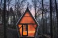 Trailer by Invisible Studio, Invisible Studio same section milling, low cost timber cabin, low cost self build project, plywood interior and polycarbonate cladding, reclaimed materials in self build project, Invisible Studio design build