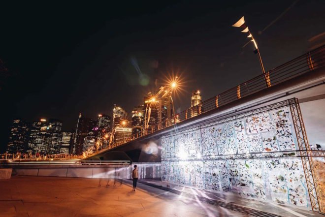 Night illumination Transitable Plastic by Luzinterruptus