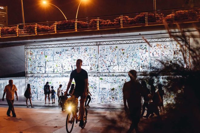 Interactive art Transitable Plastic by Luzinterruptus