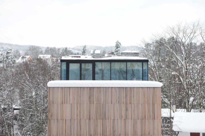 Glass-enclosed top floor Two-in-One House by Reiulf Ramstad Arkitekter