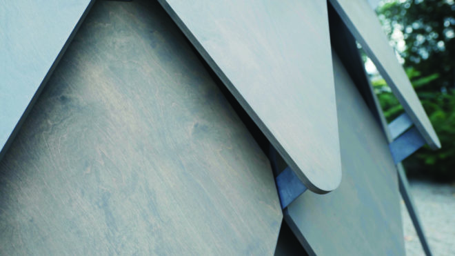 close-up image of the plywood scales