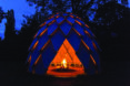 campfire inside the gazebo