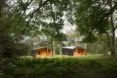 Artist studios surrounded by forest