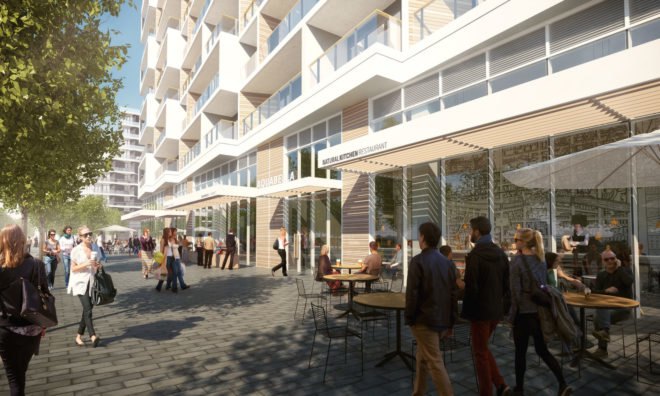ground shot of building with walking path