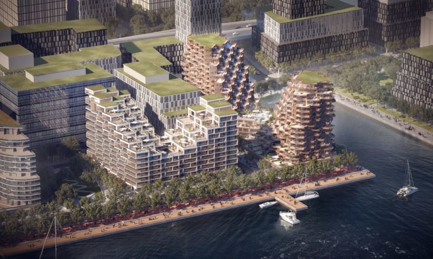 aerial shot of the Aqualuna building