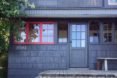 Dark gray cabin exterior