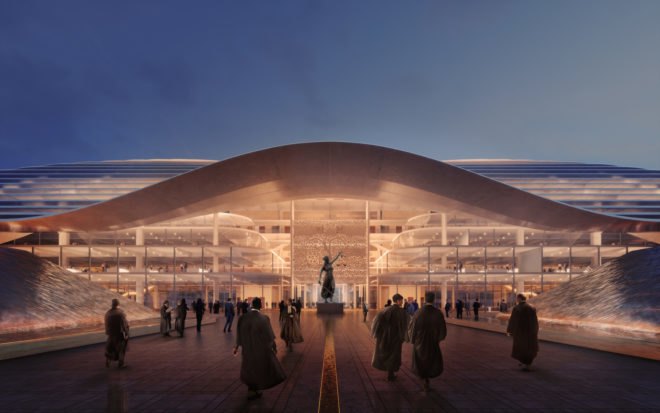 night view Amaravati by Foster + Partners