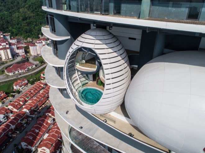 pod with a whirlpool spa