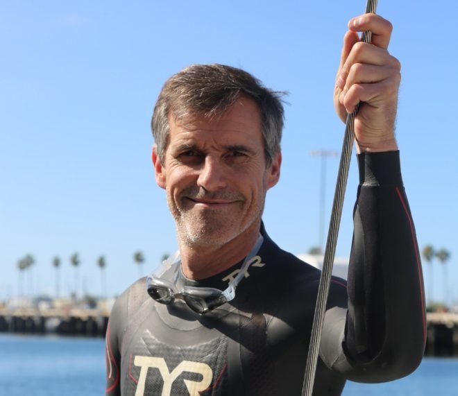 Professional long distance swimmer Ben Lecomte
