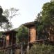Exterior view of the wood cabins