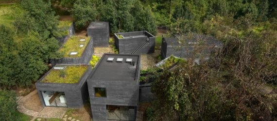 Bird's eye view of Casa Bruma by Fernanda Canales and Claudia Rodriguez