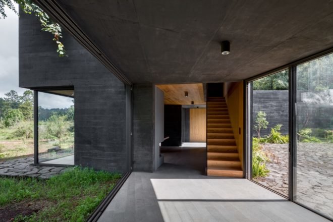 The buildings open up to the outdoors