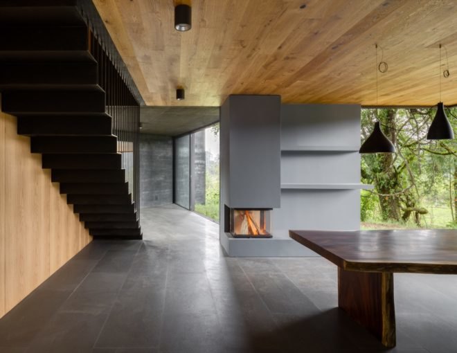 Fireplace in the living area