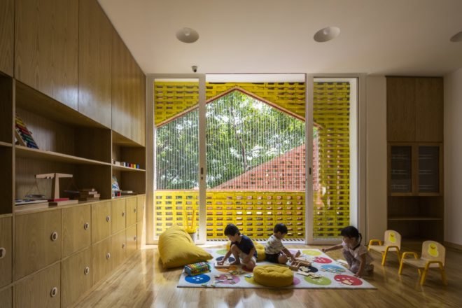 Kids playing in the kindergarten