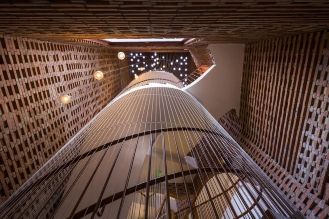 central core with a spiral staircase