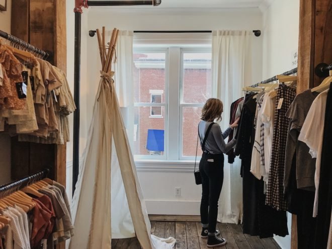 Shopping at a vintage clothing boutique in Tennessee