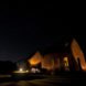 nighttime view of cabins