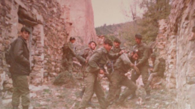 an old photo of military guards