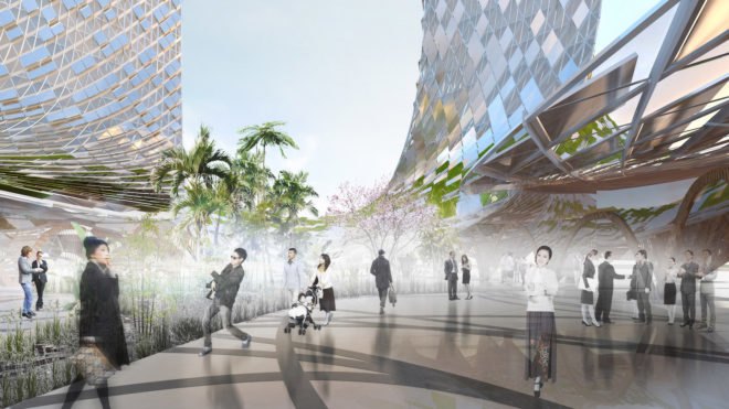 public plaza French Dream Towers by XTU Architects