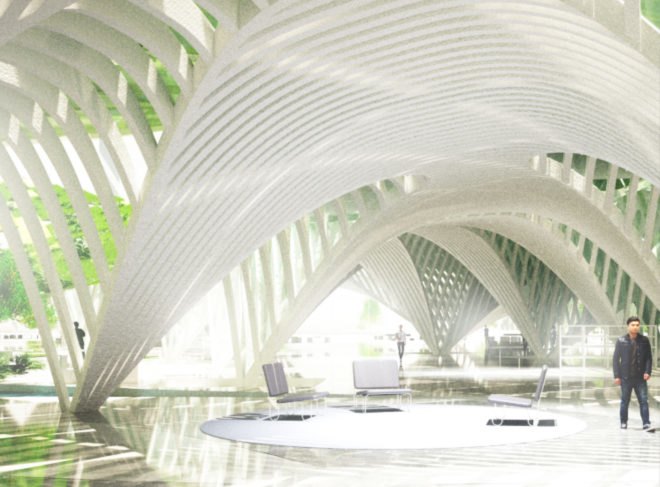 arched interior French Dream Towers by XTU Architects