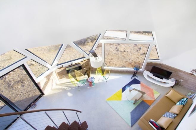 Overhead image of the living room