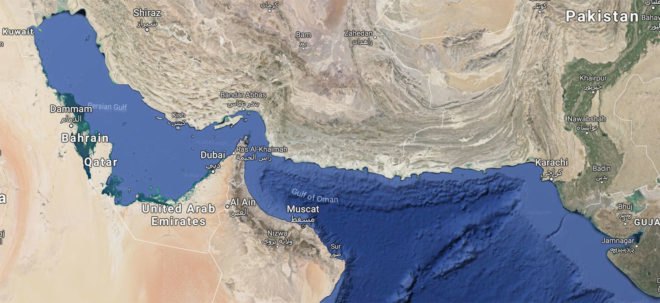 Map showing the Gulf of Oman